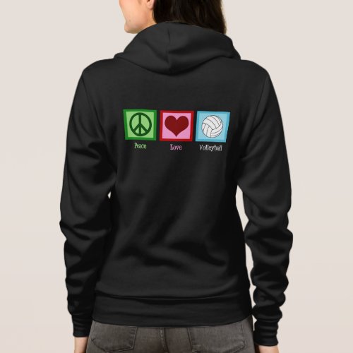 Peace Love Volleyball Player Womens Hoodie