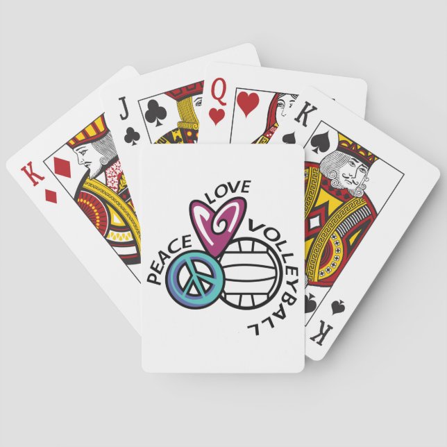 Peace Love Volleyball Poker Cards (Back)