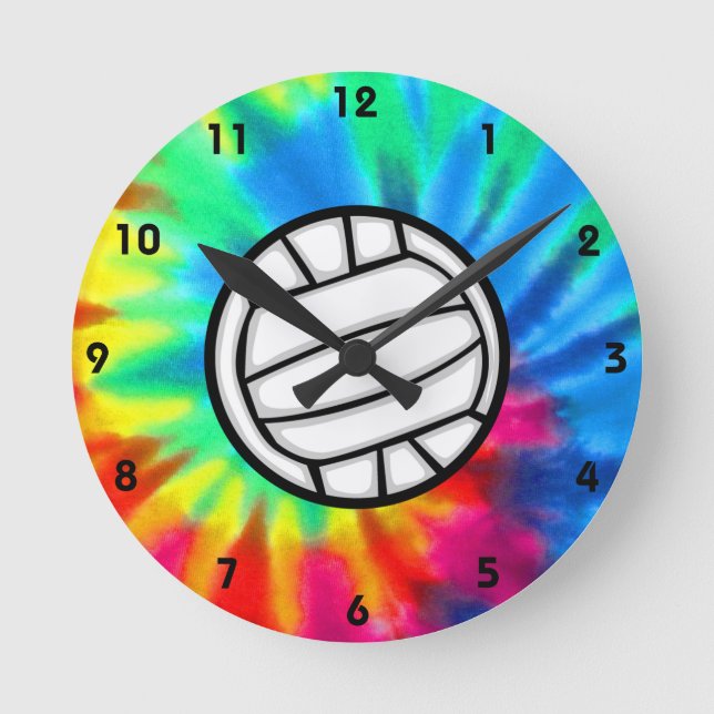 Peace, Love, Volleyball Round Clock (Front)