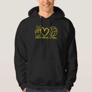 Peace Love Volleyball Sports Mom Game Day Team Coa Hoodie