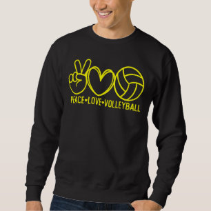 Peace Love Volleyball Sports Mom Game Day Team Coa Sweatshirt