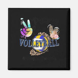 Peace Love Volleyball Stepmother Life Mom Grandma Magnet