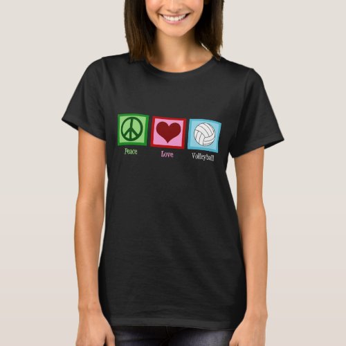 Peace Love Volleyball T_Shirt
