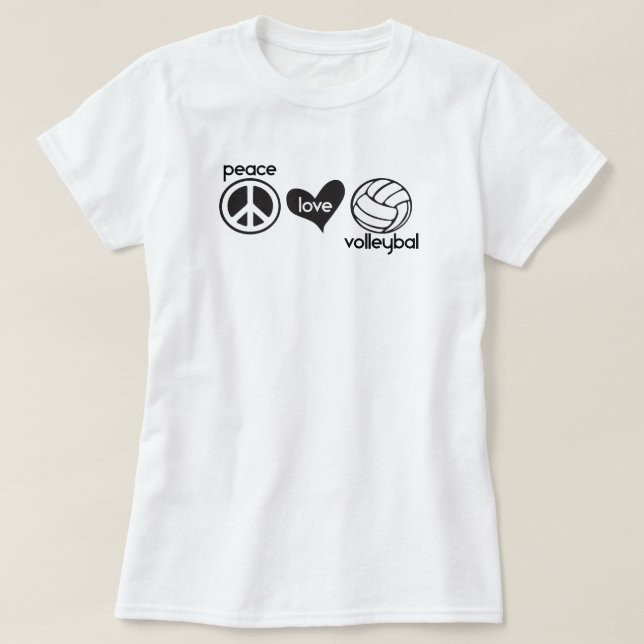 Peace Love Volleyball T-Shirt (Design Front)