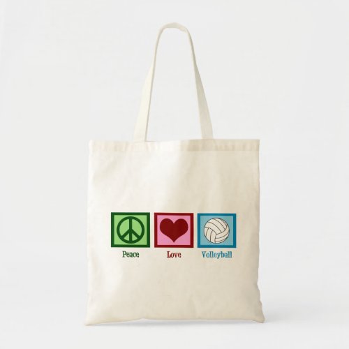 Peace Love Volleyball Tote Bag