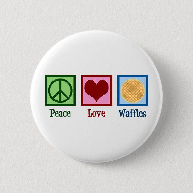 Peace Love Waffles Button (Front)