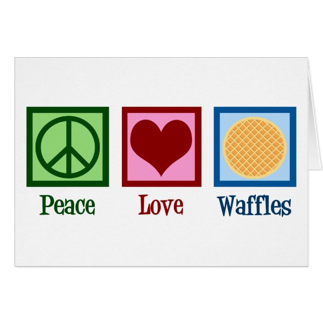 Peace Love Waffles Cards (Front Horizontal)
