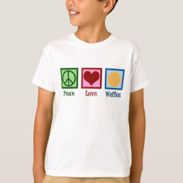 Peace Love Waffles Cute Kids T-Shirt