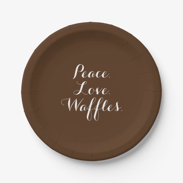 Peace. Love. Waffles. Paper Plates (Front)