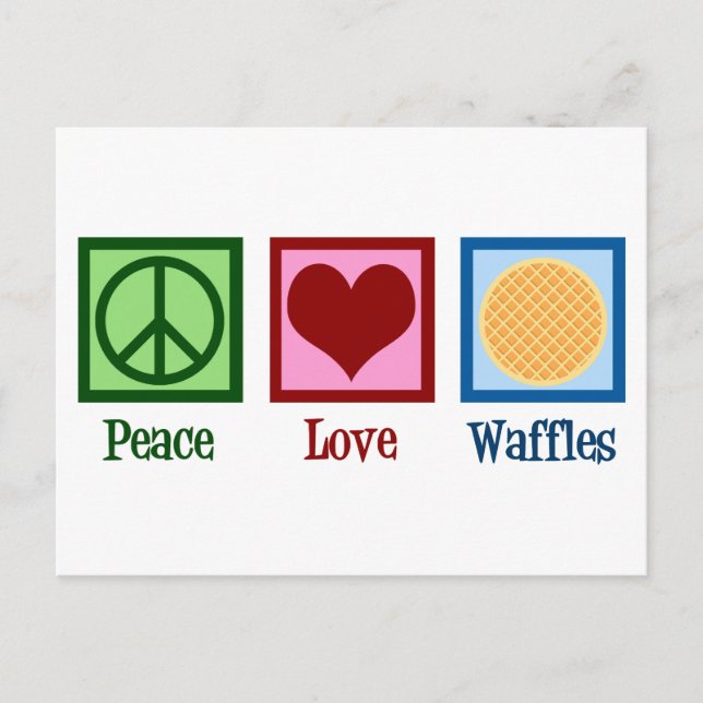 Peace Love Waffles Postcard (Front)