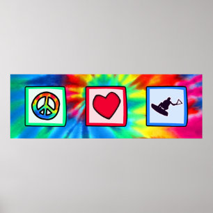 Peace, Love, Wakeboarding Poster