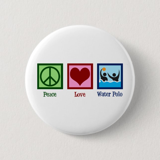 Peace Love Water Polo Button (Front)