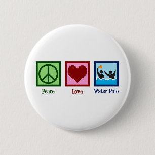 Peace Love Water Polo Button