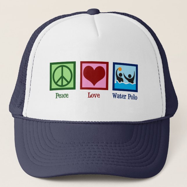Peace Love Water Polo Trucker Hat (Front)