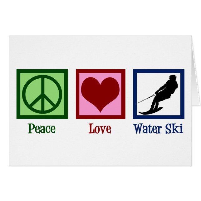 Peace Love Water Ski Cards (Front Horizontal)