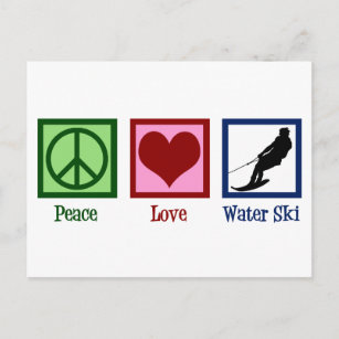 Peace Love Water Skiing Company Postcard