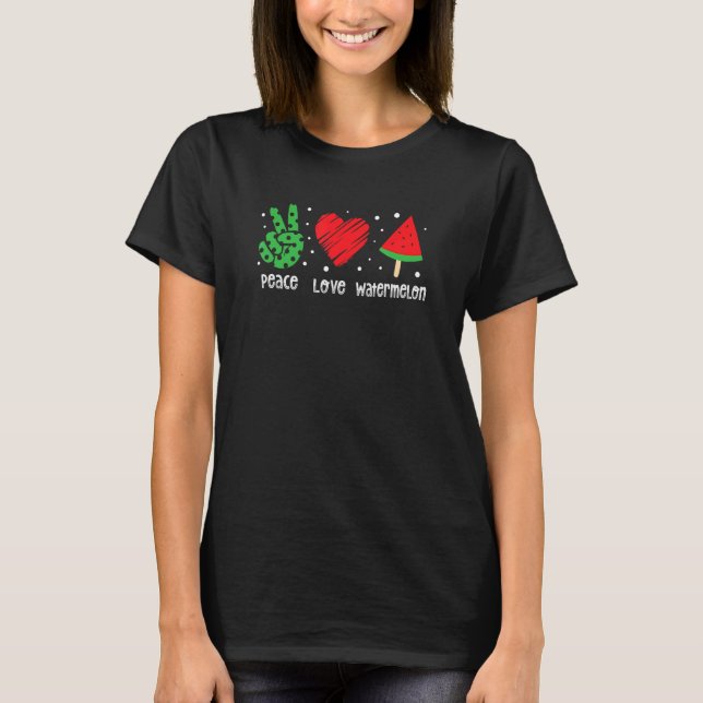 Peace Love Watermelon Happy Watermelon Day Fruit M T-Shirt (Front)