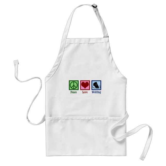 Peace Love Welding Adult Apron (Front)