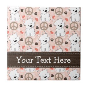Peace Love Westies Ceramic Tile Trivet
