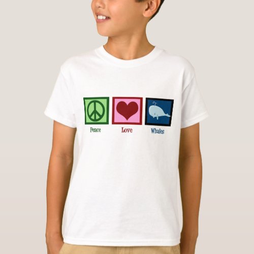 Peace Love Whales Cute T_Shirt