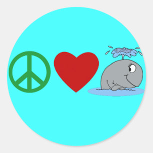 Peace Love Whales T shirts, Travel Mugs, Gifts Classic Round Sticker