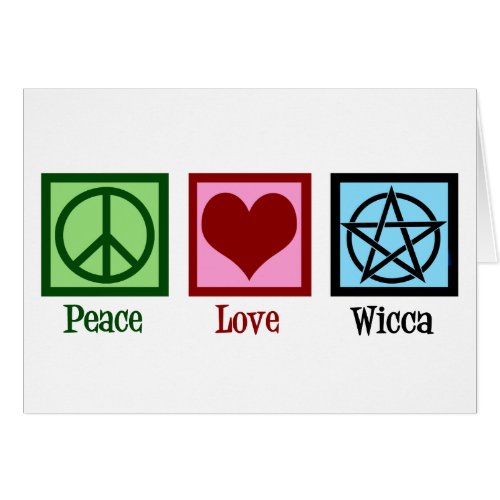 Peace Love Wicca Pentagram Card