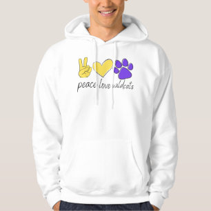 Peace Love Wildcats School Team Spirit  Hoodie