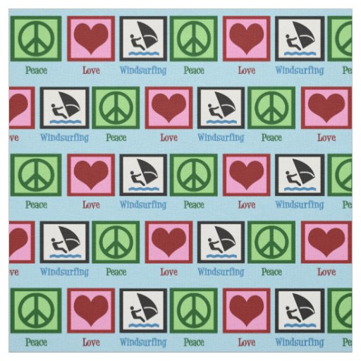 Peace Love Windsurfing Fabric