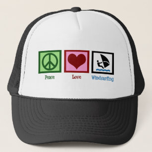 Peace Love Windsurfing Trucker Hat