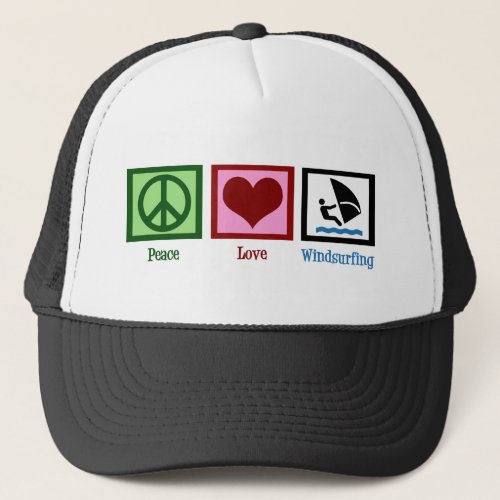 Peace Love Windsurfing Trucker Hat