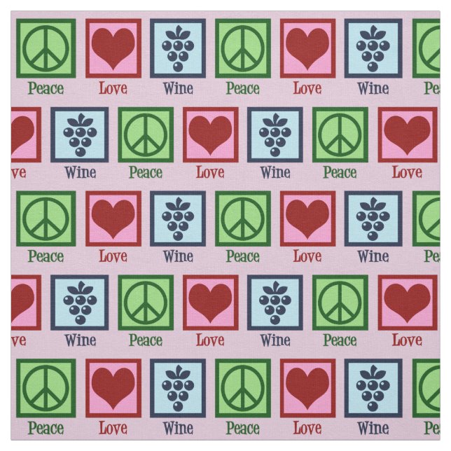 Peace Love Wine Country Fabric (Swatch)