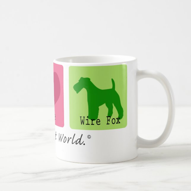 Peace Love Wire Fox Coffee Mug (Right)