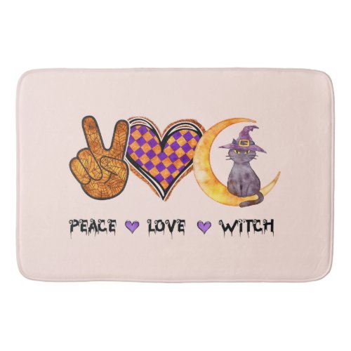 Peace Love Witch Bath Mat