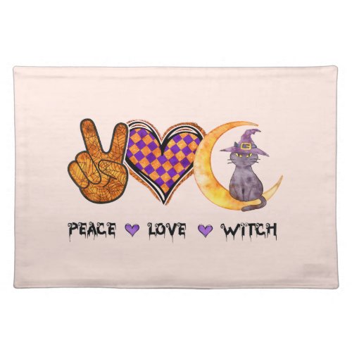 Peace Love Witch Cloth Placemat