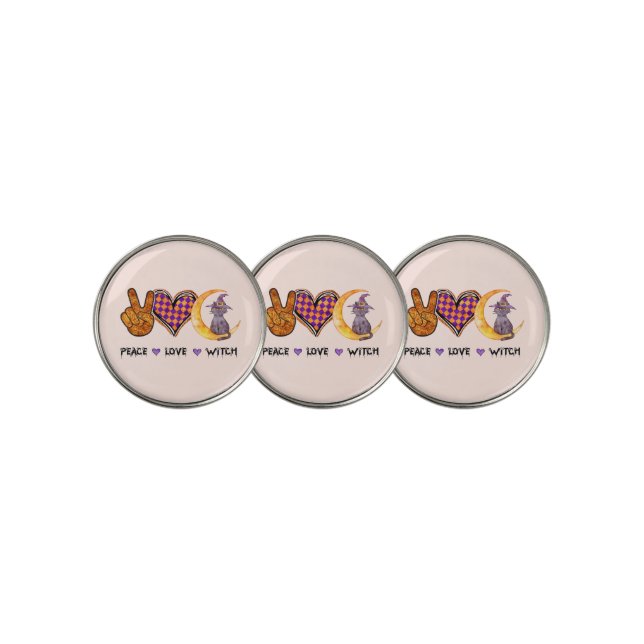 Peace, Love, Witch Golf Ball Marker (3 Up)