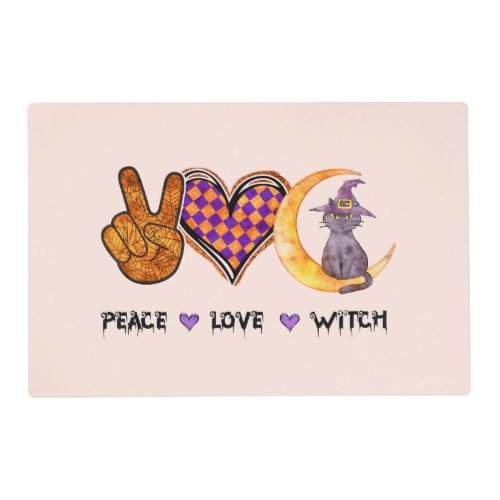 Peace Love Witch Placemat