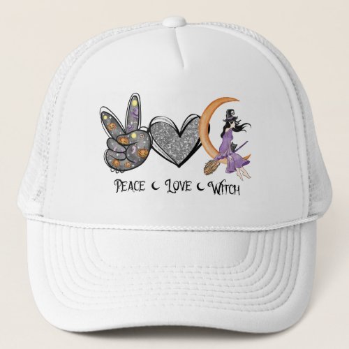 Peace  Love Witch Trucker Hat