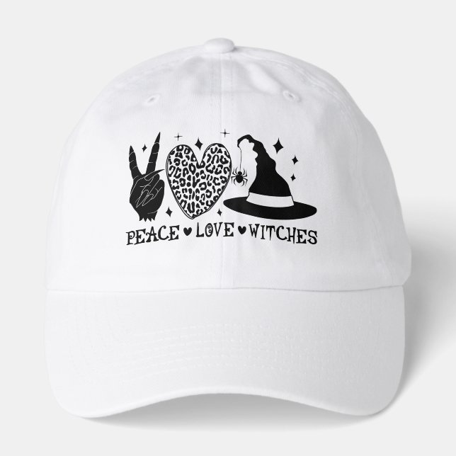 Peace Love Witches – Witchy Halloween Hat (Front)