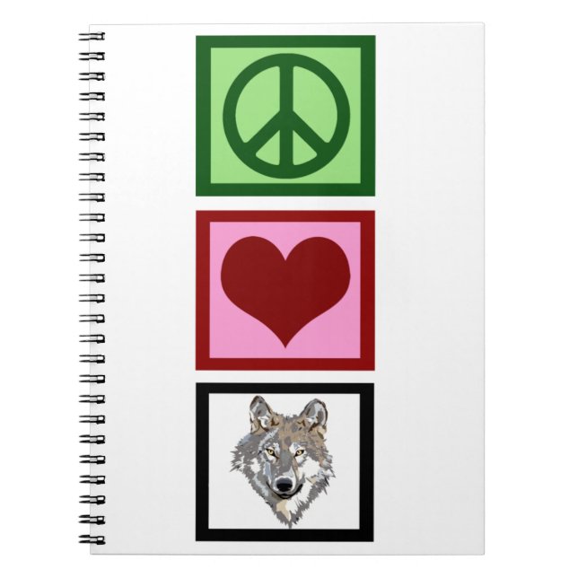 Peace Love Wolves Notebook (Front)
