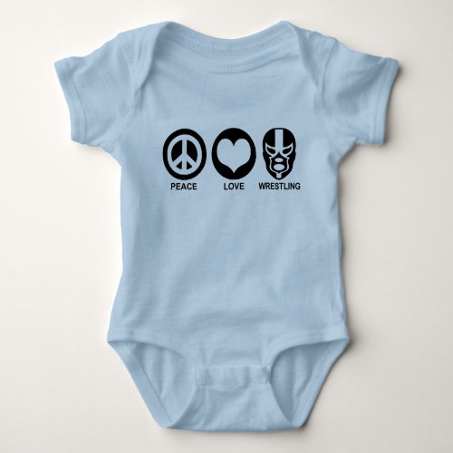 Peace love Wrestling Baby T_Shirt Baby Bodysuit