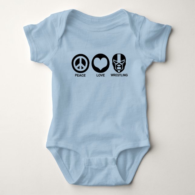 Peace love Wrestling Baby T-Shirt Bodysuit (Front)