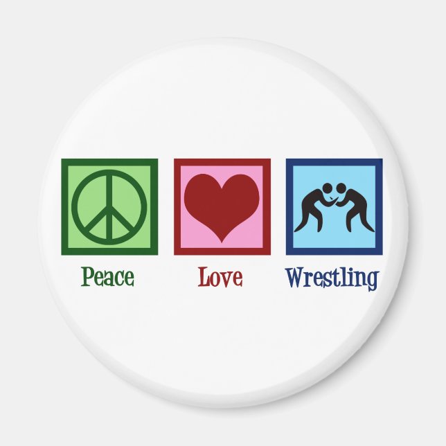 Peace Love Wrestling Magnet (Front)