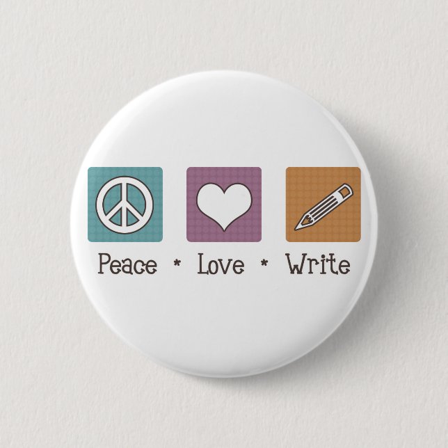 Peace Love Write Button (Front)
