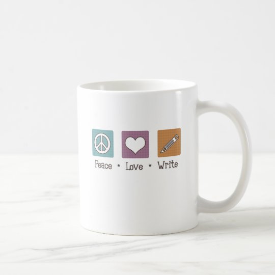 Peace Love Write Coffee Mug