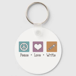 Peace Love Write Keychain