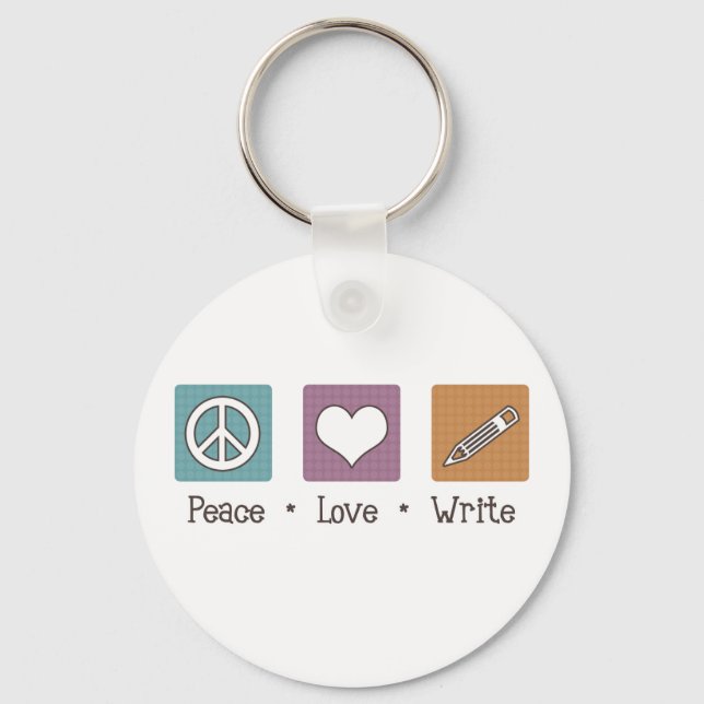Peace Love Write Keychain (Front)