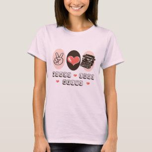 Peace Love Write Typewriter Organic T-shirt