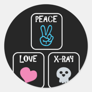 Peace Love X-Ray Radiology Tech Classic Round Sticker