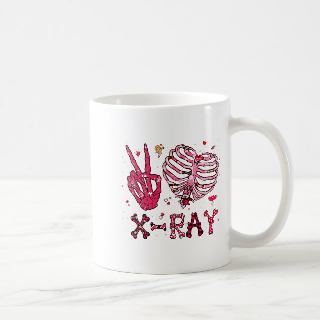 Peace Love X Ray Valentine  Coffee Mug (Right)