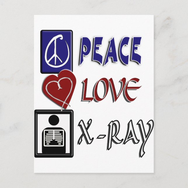PEACE LOVE XRAY POSTCARD (Front)